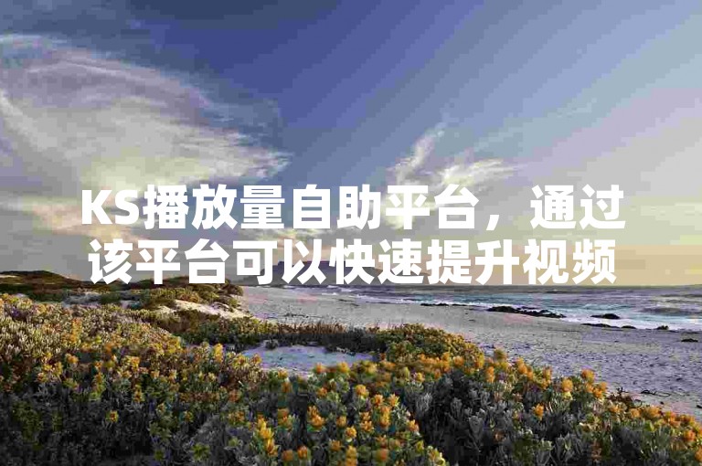 KS播放量自助平台，通过该平台可以快速提升视频的播放量k（千次），从而增加视频的曝光度。