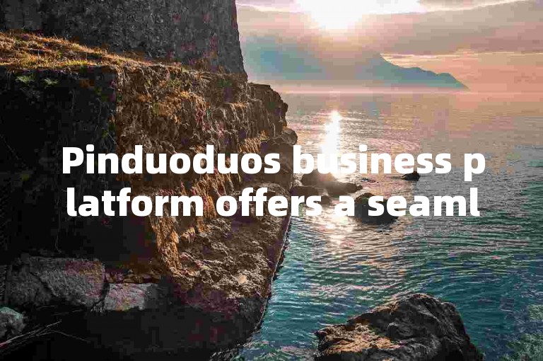 Pinduoduos business platform offers a seamless self-service ordering experience, highlighting its operational advantages.