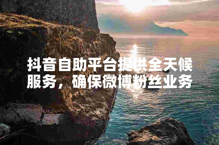 抖音自助平台提供全天候服务，确保微博粉丝业务以市场最优价格快速响应。