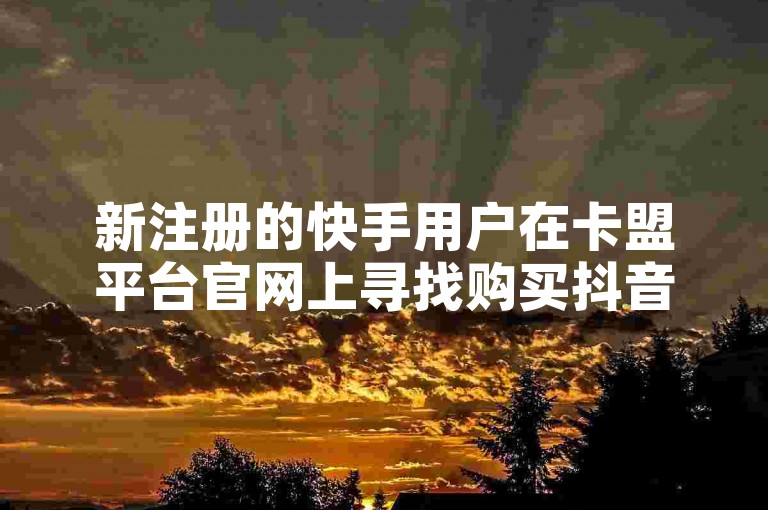 新注册的快手用户在卡盟平台官网上寻找购买抖音和微信粉丝的服务，同时探索逆风卡盟提供的抖音视频关注量增加方案。