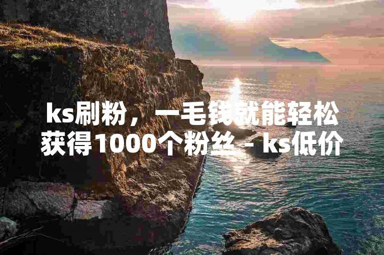 ks刷粉，一毛钱就能轻松获得1000个粉丝 - ks低价自助下单网站。