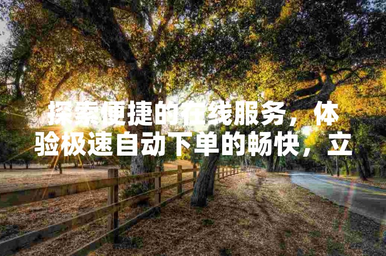 探索便捷的在线服务，体验极速自动下单的畅快，立即访问24小时不打烊的抖音与快手业务自助平台，享受全网最低价的优惠。