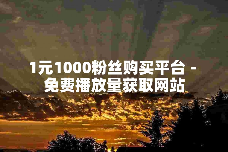1元1000粉丝购买平台 - 免费播放量获取网站