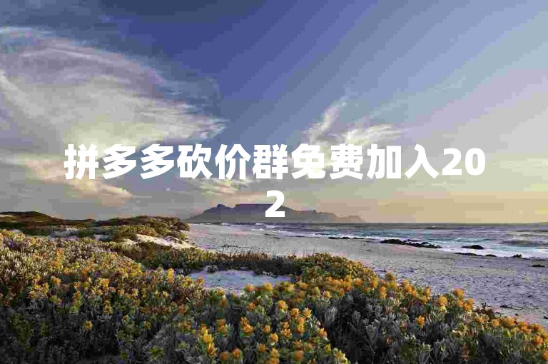 拼多多砍价群免费加入2025微信扫码多多互助平台