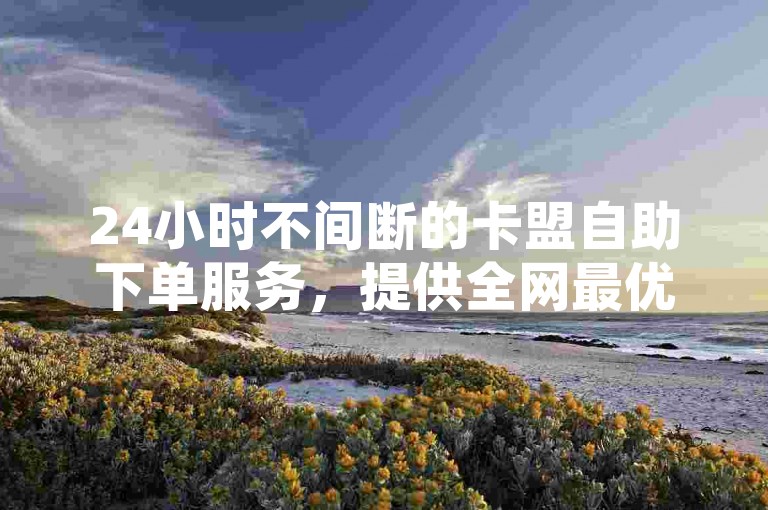 24小时不间断的卡盟自助下单服务，提供全网最优惠的价格，专为KS和抖音平台的流量推广设计。