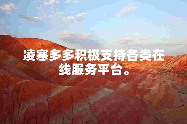 凌寒多多积极支持各类在线服务平台。