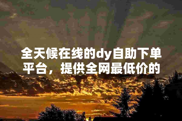 全天候在线的dy自助下单平台，提供全网最低价的软件服务。