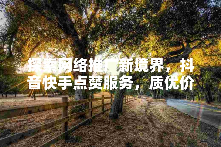 探索网络推广新境界，抖音快手点赞服务，质优价廉，自助下单更便捷。