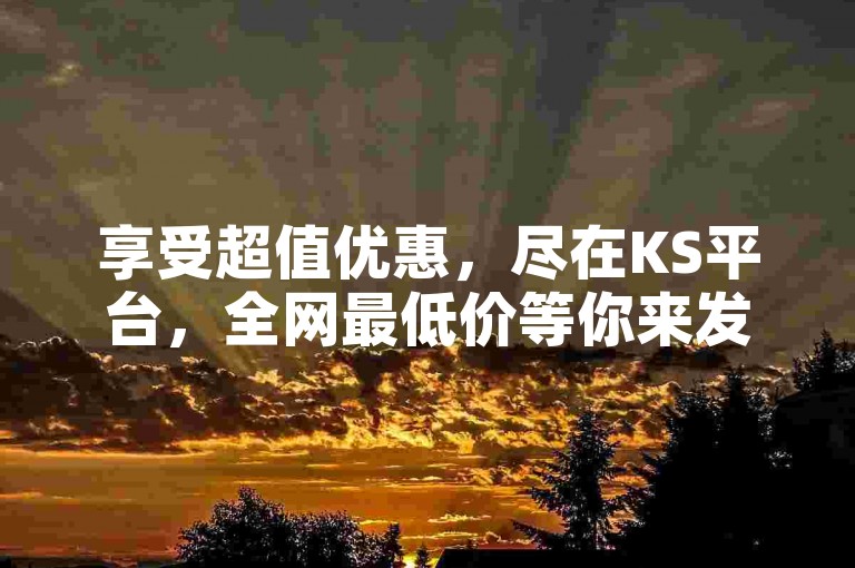 享受超值优惠，尽在KS平台，全网最低价等你来发现。