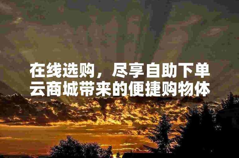 在线选购，尽享自助下单云商城带来的便捷购物体验。