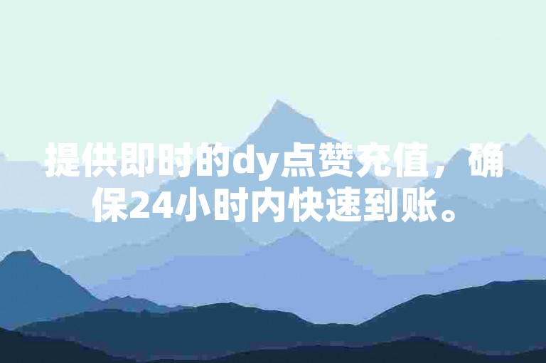 提供即时的dy点赞充值，确保24小时内快速到账。