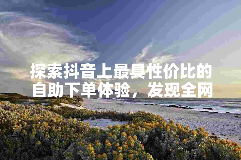 探索抖音上最具性价比的自助下单体验，发现全网最低价的便捷服务。