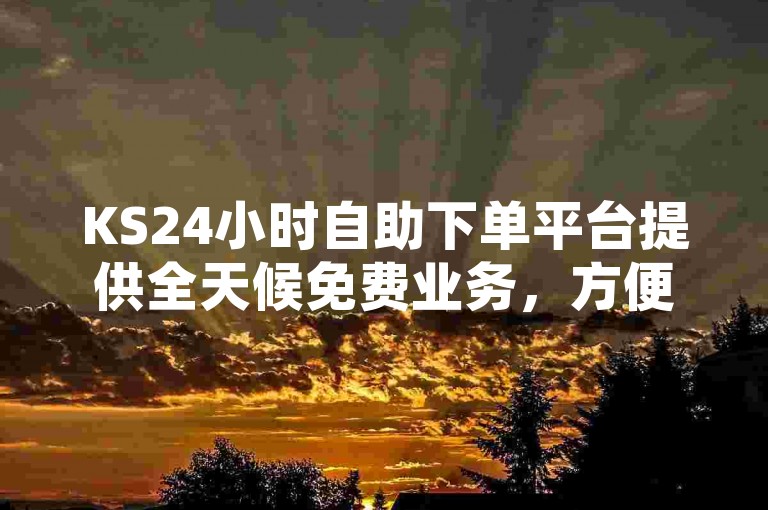 KS24小时自助下单平台提供全天候免费业务，方便用户随时访问网站ks进行下单。
