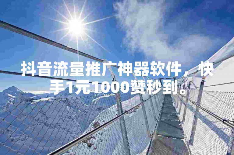 抖音流量推广神器软件，快手1元1000赞秒到。