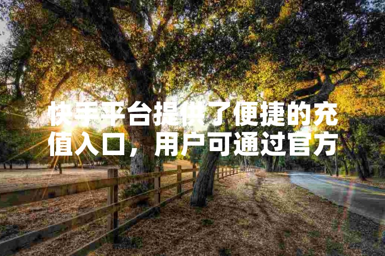 快手平台提供了便捷的充值入口，用户可通过官方网站轻松完成账户充值。