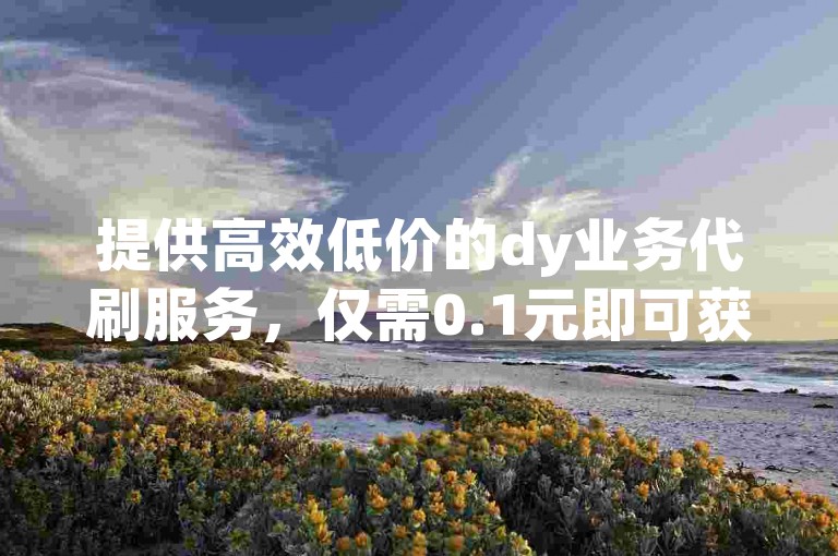 提供高效低价的dy业务代刷服务，仅需0.1元即可获得1000个空间赞。