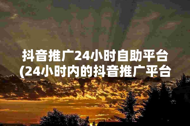 抖音推广24小时自助平台(24小时内的抖音推广平台)
