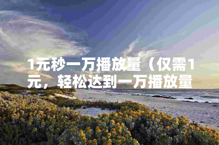 1元秒一万播放量（仅需1元，轻松达到一万播放量，效果远超预期）