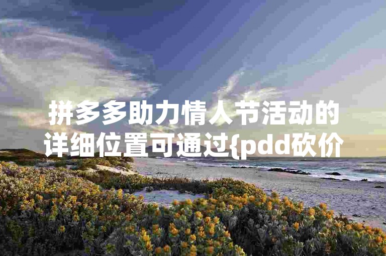拼多多助力情人节活动的详细位置可通过{pdd砍价软件}查询。