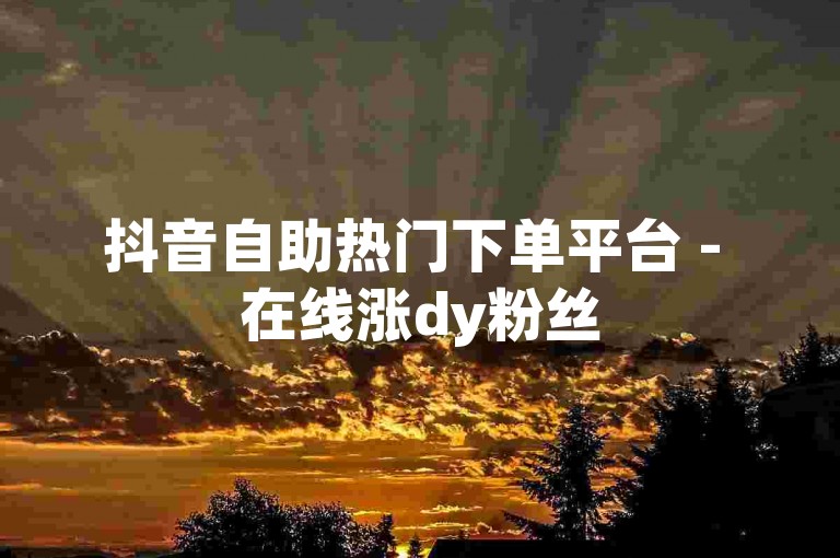 抖音自助热门下单平台 - 在线涨dy粉丝