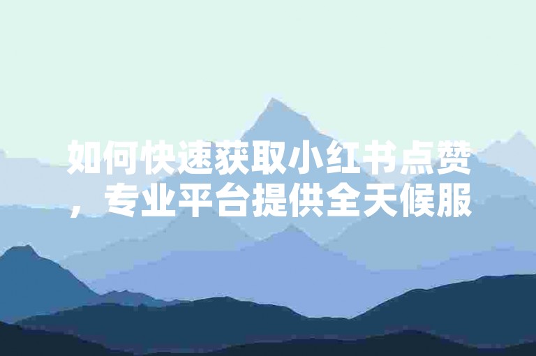 如何快速获取小红书点赞，专业平台提供全天候服务。