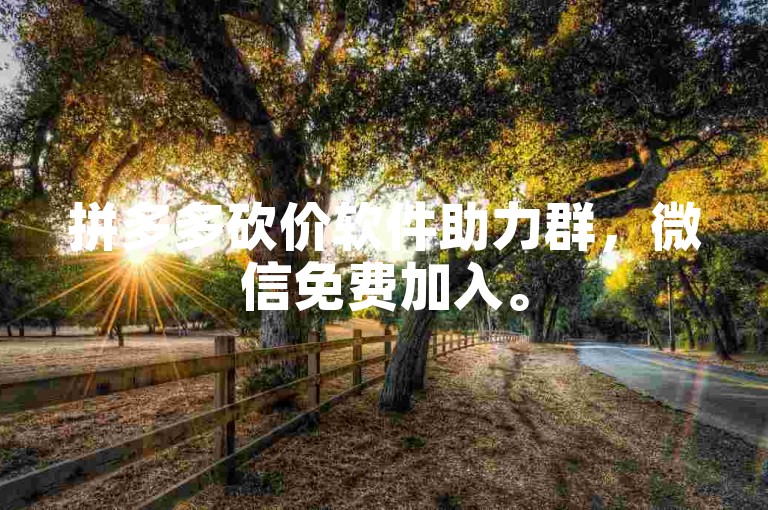 拼多多砍价软件助力群，微信免费加入。