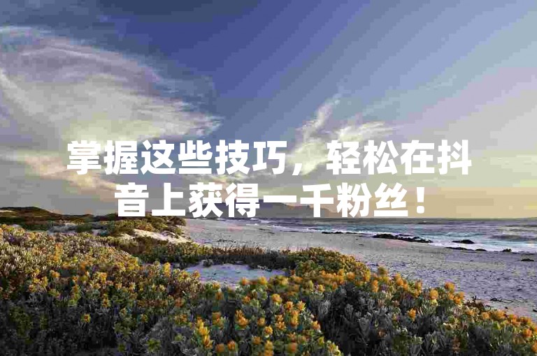 掌握这些技巧，轻松在抖音上获得一千粉丝！