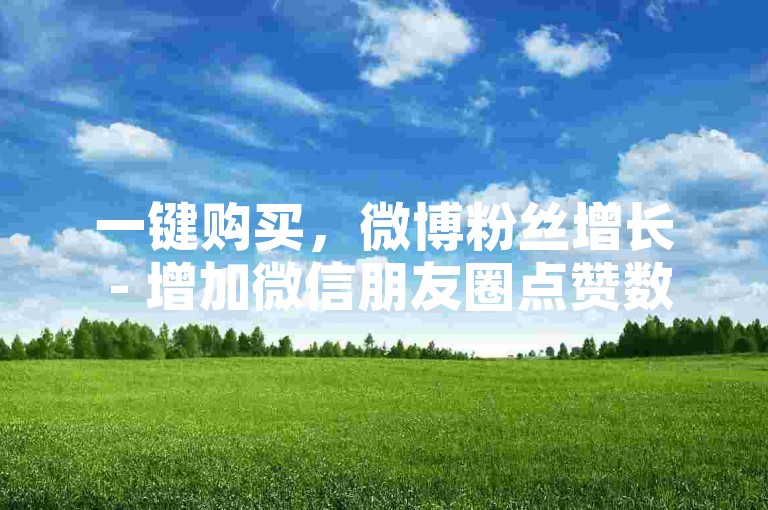 一键购买，微博粉丝增长 - 增加微信朋友圈点赞数至百万 - 分享即获好礼。