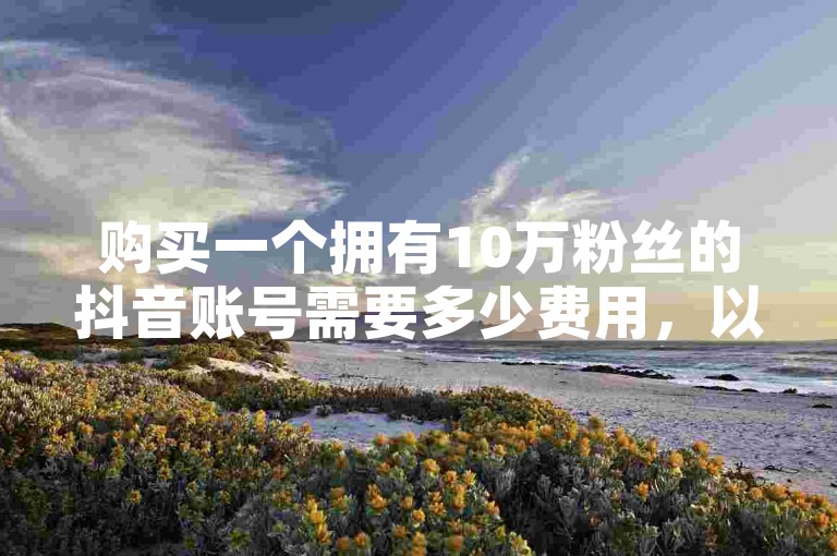 购买一个拥有10万粉丝的抖音账号需要多少费用，以及提供点赞下单服务的价格是多少？