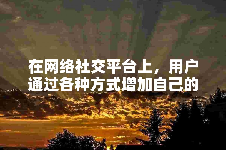 在网络社交平台上，用户通过各种方式增加自己的点赞数，其中一些人选择使用专门的服务来提升自己在快手、QQ空间或抖音上的受欢迎程度。