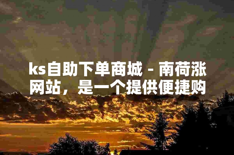 ks自助下单商城 - 南荷涨网站，是一个提供便捷购物体验的在线平台。