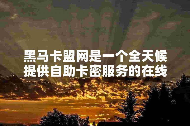 黑马卡盟网是一个全天候提供自助卡密服务的在线商城，满足用户即时充值需求。