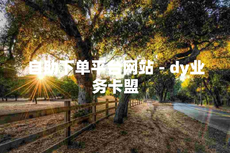 自助下单平台网站 - dy业务卡盟