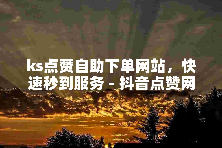 ks点赞自助下单网站，快速秒到服务 - 抖音点赞网站，在线轻松下单。