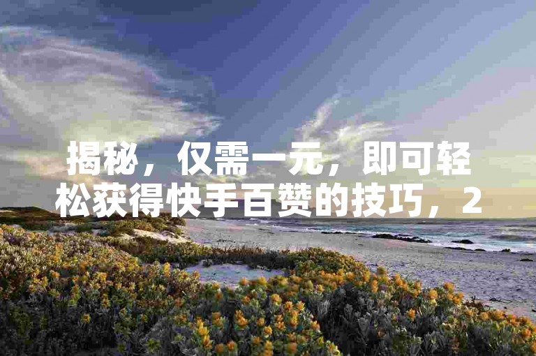 揭秘，仅需一元，即可轻松获得快手百赞的技巧，2025年必备技能！