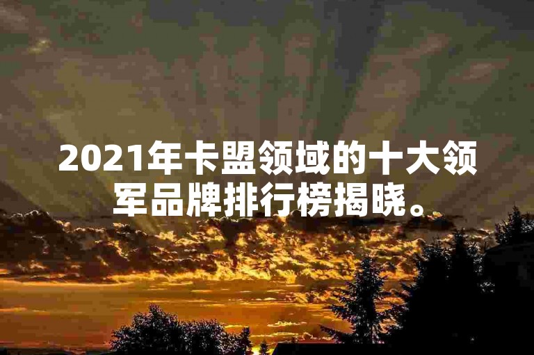 2021年卡盟领域的十大领军品牌排行榜揭晓。