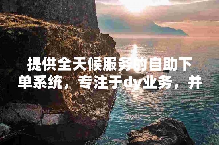 提供全天候服务的自助下单系统，专注于dy业务，并接受微信支付。