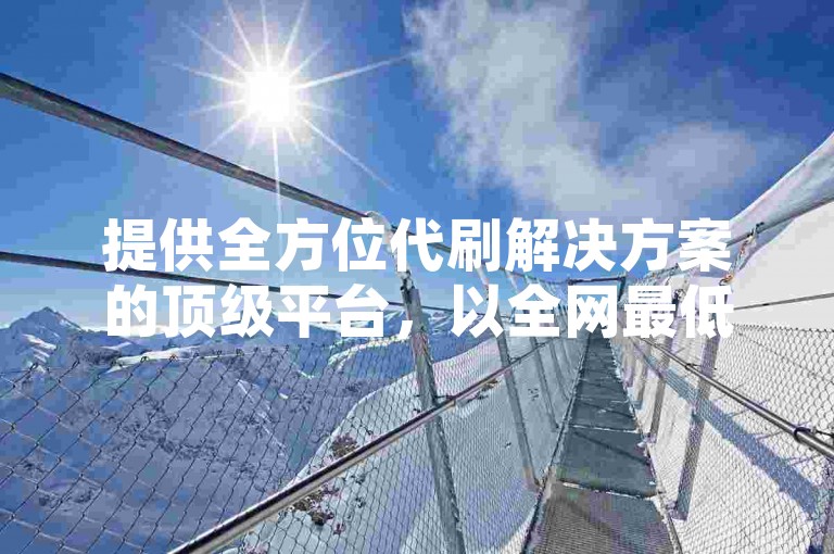 提供全方位代刷解决方案的顶级平台，以全网最低价格满足您的需求。