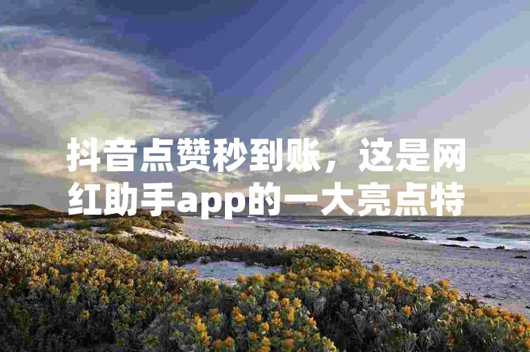 抖音点赞秒到账，这是网红助手app的一大亮点特色。