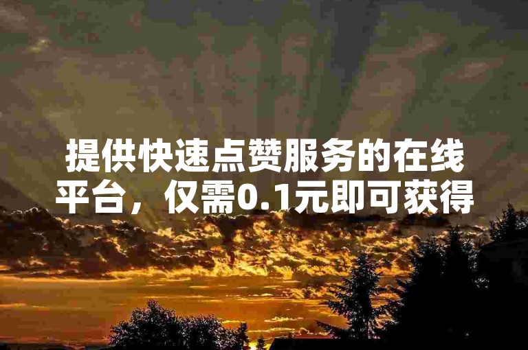 提供快速点赞服务的在线平台，仅需0.1元即可获得一万赞。