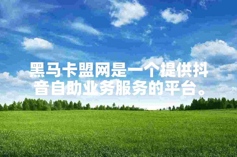 黑马卡盟网是一个提供抖音自助业务服务的平台。