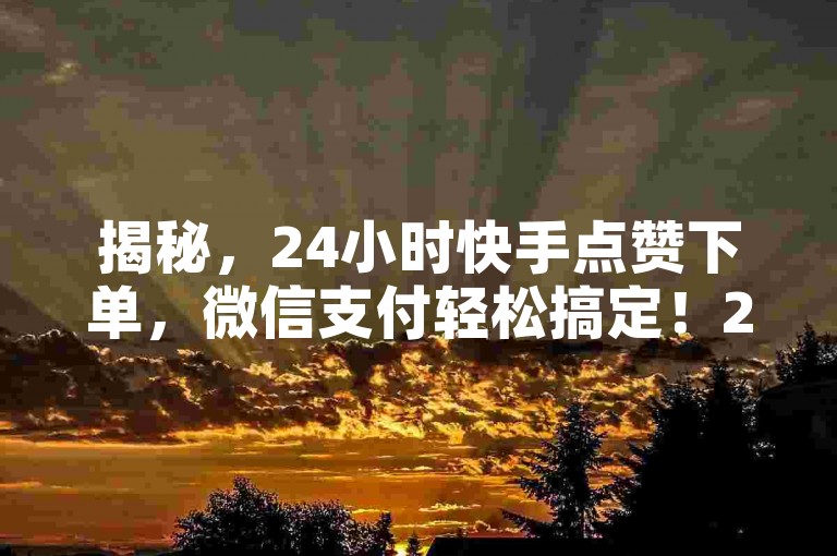 揭秘，24小时快手点赞下单，微信支付轻松搞定！2025必备技能。