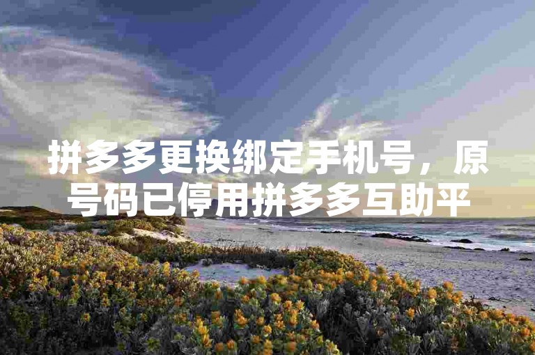 拼多多更换绑定手机号，原号码已停用拼多多互助平台。