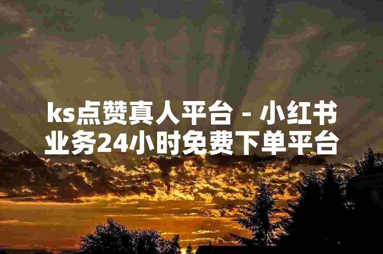 ks点赞真人平台 - 小红书业务24小时免费下单平台
