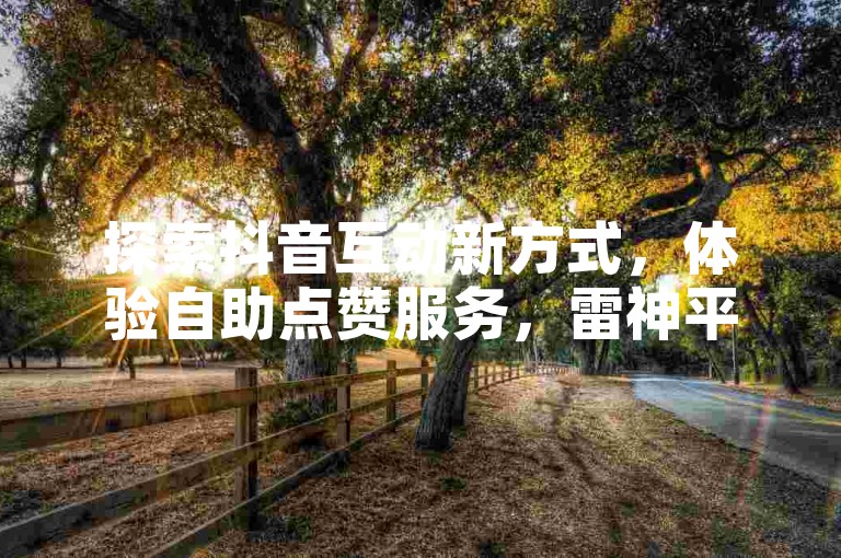 探索抖音互动新方式，体验自助点赞服务，雷神平台为您提供超值低价选择。