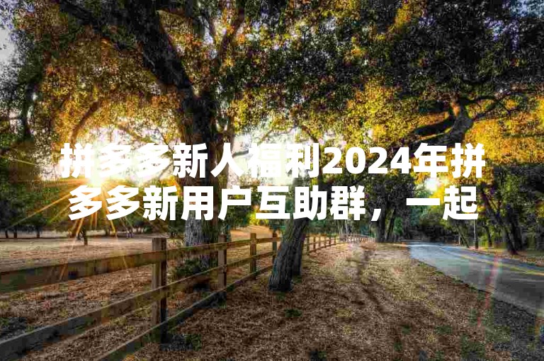 拼多多新人福利2024年拼多多新用户互助群，一起助力赢现金！