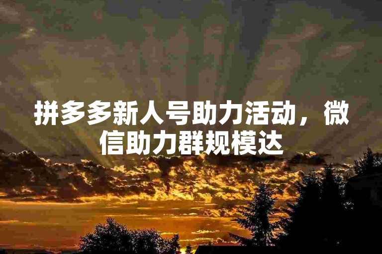 拼多多新人号助力活动，微信助力群规模达500人。