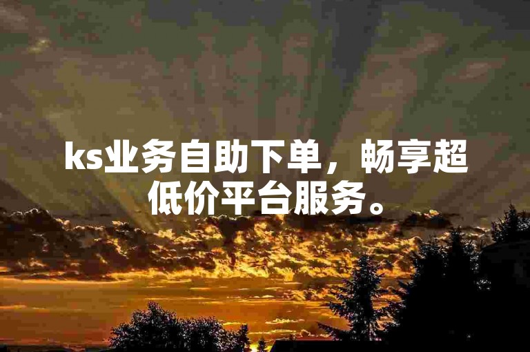 ks业务自助下单，畅享超低价平台服务。