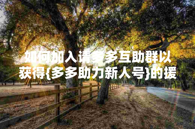 如何加入请多多互助群以获得{多多助力新人号}的援助？