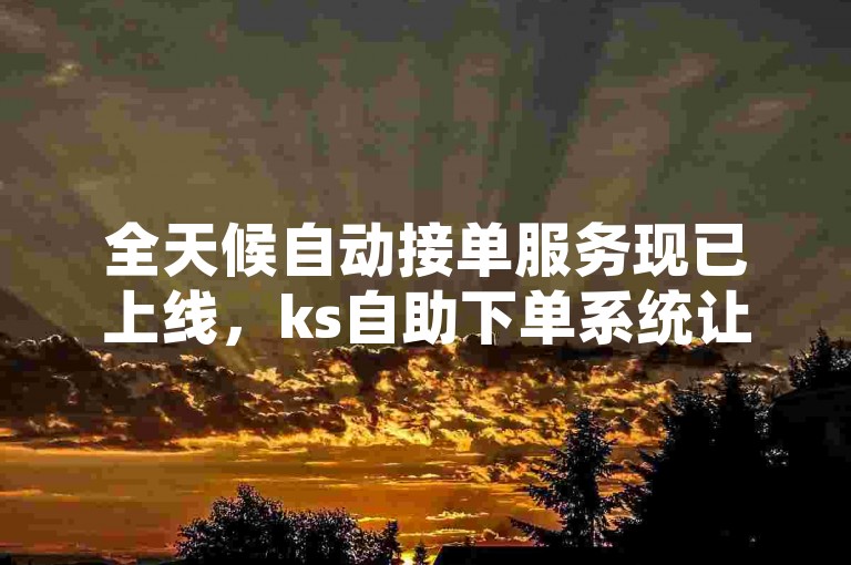 全天候自动接单服务现已上线，ks自助下单系统让抖音购物更加便捷。
